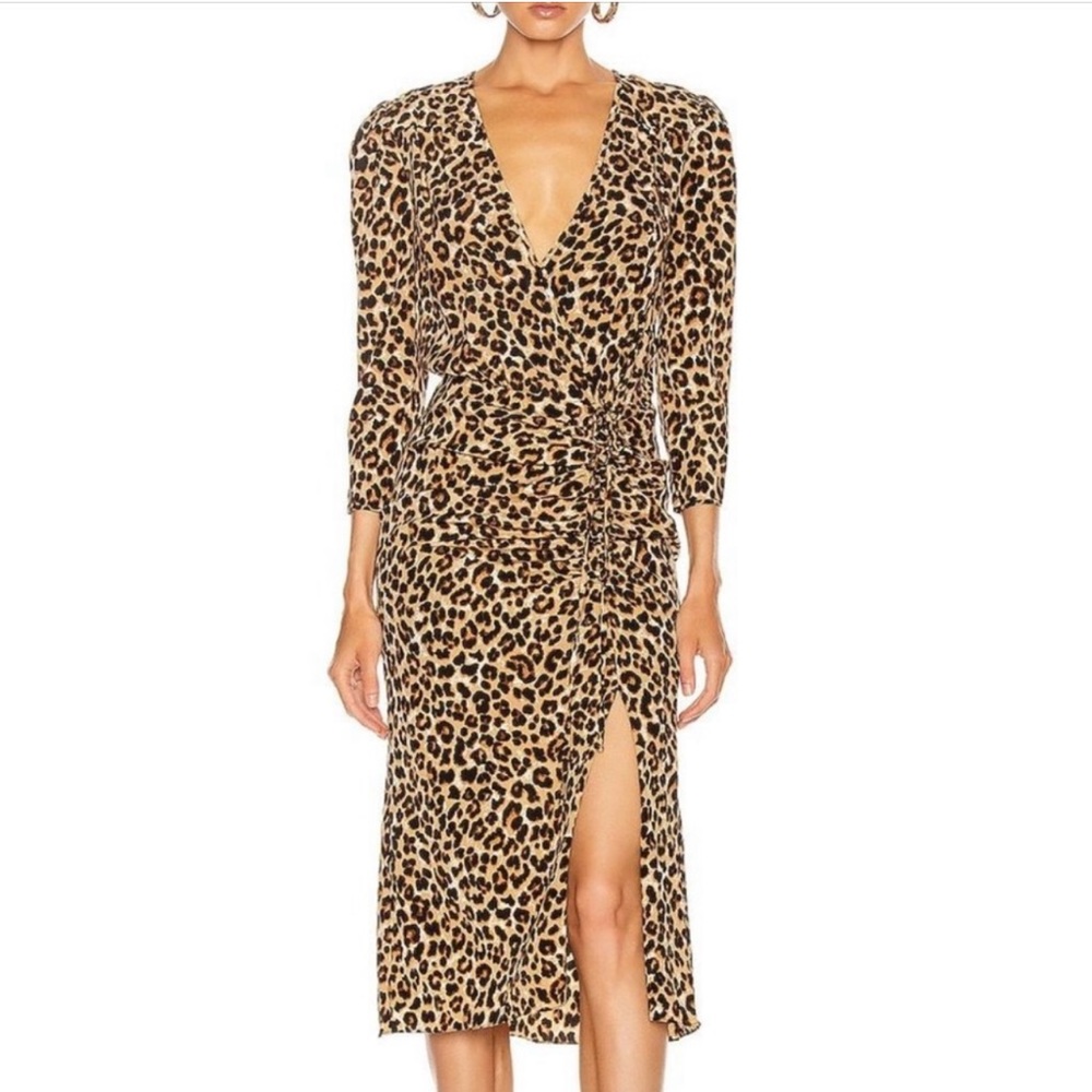 Veronica Beard Arielle leopard midi dress